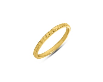 18K Gold Solid Dainty Ring, 18K Gold Stackable Ring, Wedding Band Gold Ring, Solid Gold Jewelry, Thin Gold Ring, Wedding Band Gold Jewelry