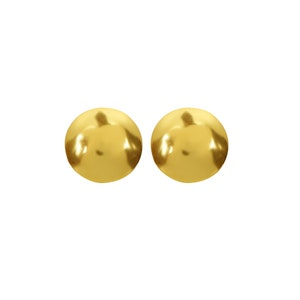 Brincos de pino redondos em ouro 18K: discos de ouro simples
