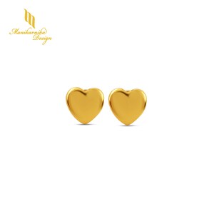 14K Gold Heart Stud Earrings: Minimalist Love Symbol