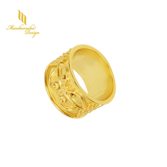 Diamond-Cut Wedding Band Ring For Men Women 14k 2 Tone Gold