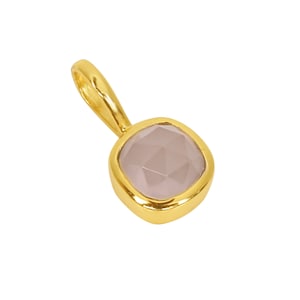 Rose Quartz Charm Pendant For Women, Tiny Rose Quartz Pendant, Rose Cut Gemstone Pendant, Gemstone Jewelry, Minimalist Rose Quartz Pendant