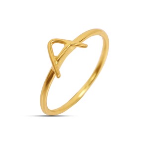 14k Gold Initial Ring: Personalized Letter Jewelry