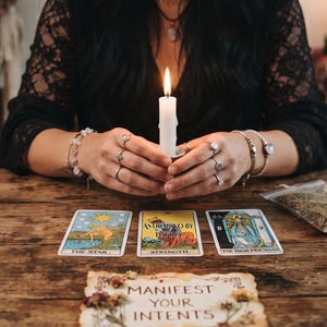 Manifestation Candle with Flame & Wax Energy Reading