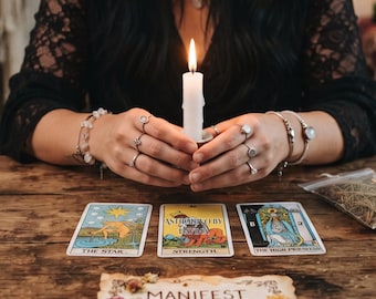 Manifestation Candle with Flame & Wax Energy Reading