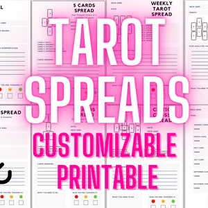 Tarocchi diffusi stampabili e personalizzabili: impara e tieni traccia delle tue letture, libro delle ombre, pagina del grimorio, pagina del diario delle manifestazioni