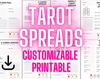 Tarot Spreads Printable: Customizable Readings, Book of Shadows (PDF)
