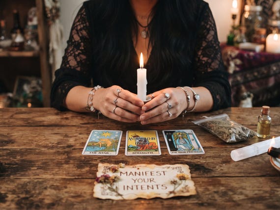 Manifestation Candle with Flame & Wax Energy Reading
