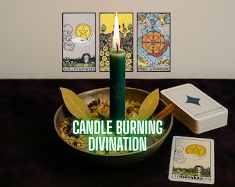 Prosperity Candle Good Luck and Money Flow Energy Divination - Wax and Flame