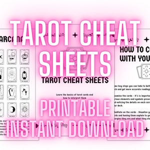 Hojas de trucos de tarot Páginas imprimibles del Libro de las Sombras y páginas de Grimorio para principiantes