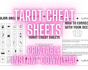 Tarot Cheat Sheets Printable Book of Shadows pages and Grimoire pages for beginners