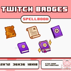 Spellbook / Magic book sub Badges for Twitch