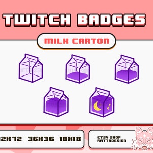 Space Milk Carton / Milk box sub badges voor Twitch