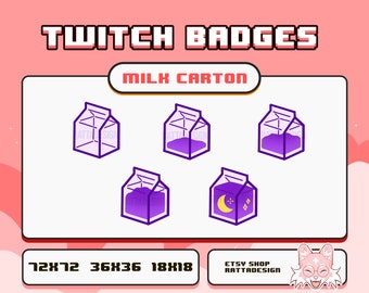 Odznaki subskrypcyjne Space Milk Carton / Milk box dla Twitcha