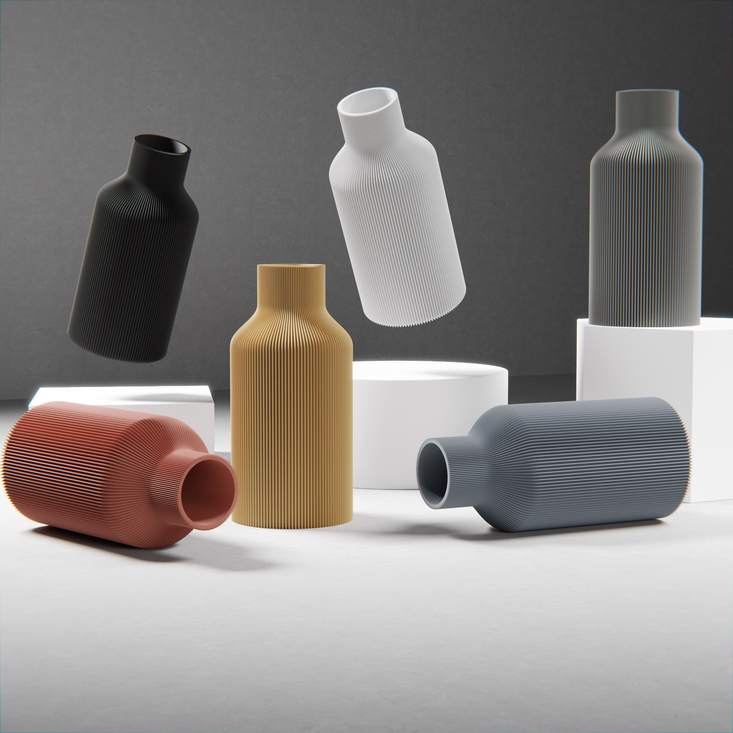 Bouteille | Des Couleurs Classiques Vase Décoration Imperméable à L'eau Impression 3D