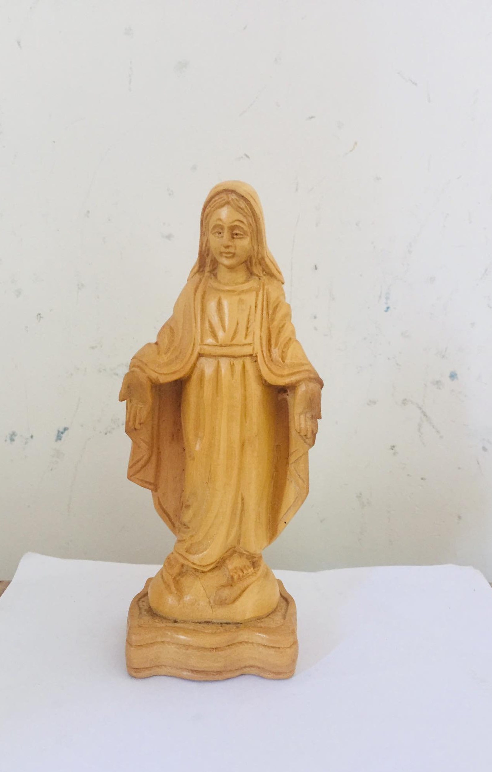 Virgin Mary sculpture Mary mother of god Wood statue Etsy