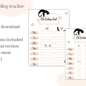 Printable Cat Feeding Chart - Etsy