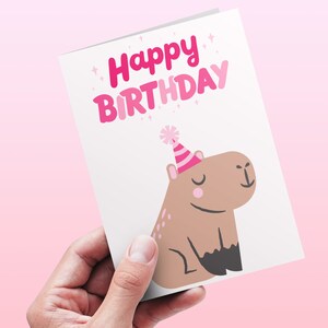 Capybara Birthday Card | Printable Birthday Card | Capybara - Etsy