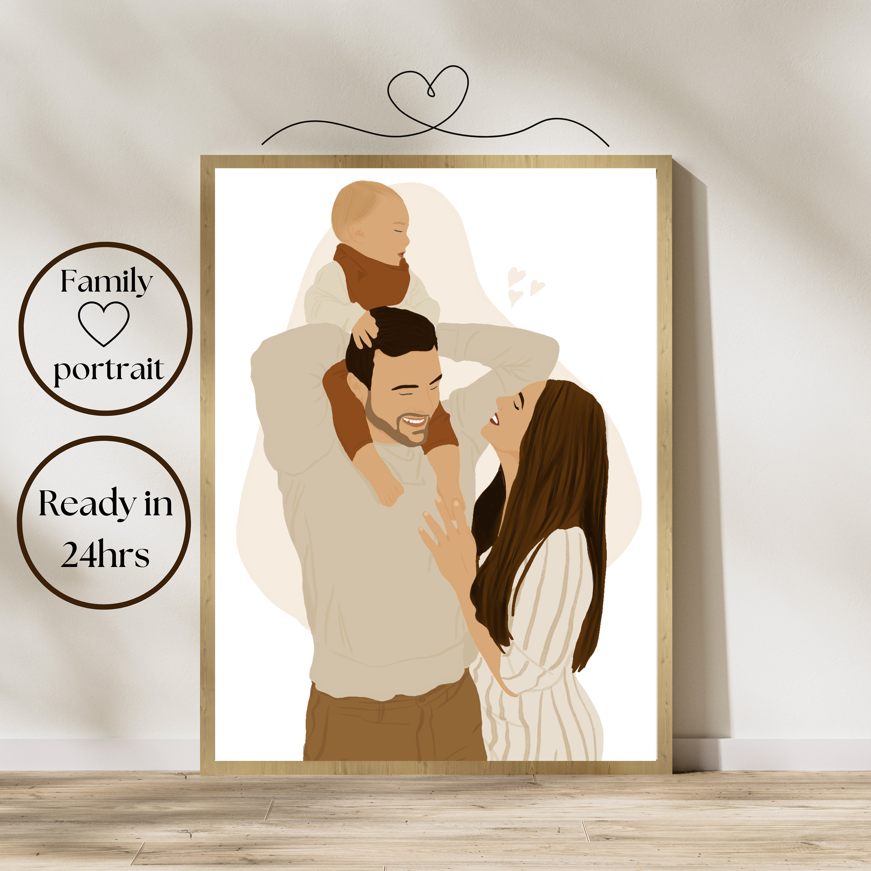 Custom Family Portrait, Custom Gift, Family Photo, Custom Portrait ...