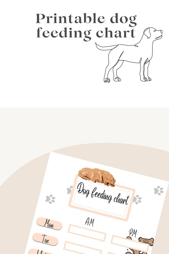 Printable Dog Feeding Chart Etsy Australia