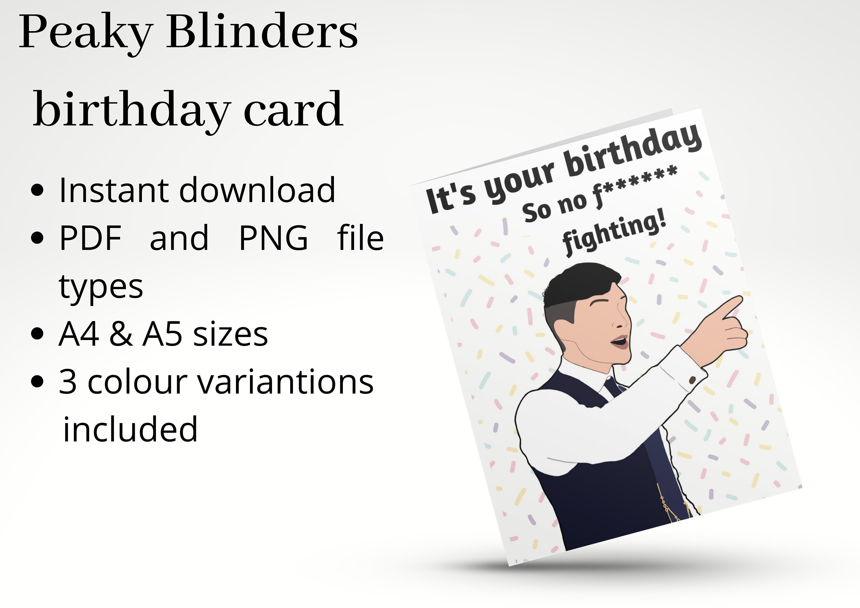 Peaky Blinders Printable Birthday Card - Etsy