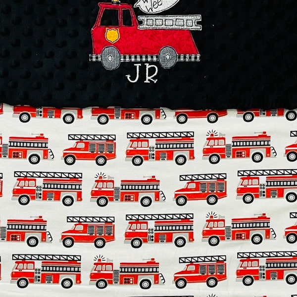 Fire Truck Blanket Etsy