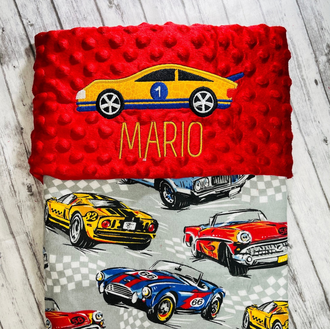 Race Car Embroidered Baby Blanket/Baby Boy Blanket/Race Car Etsy