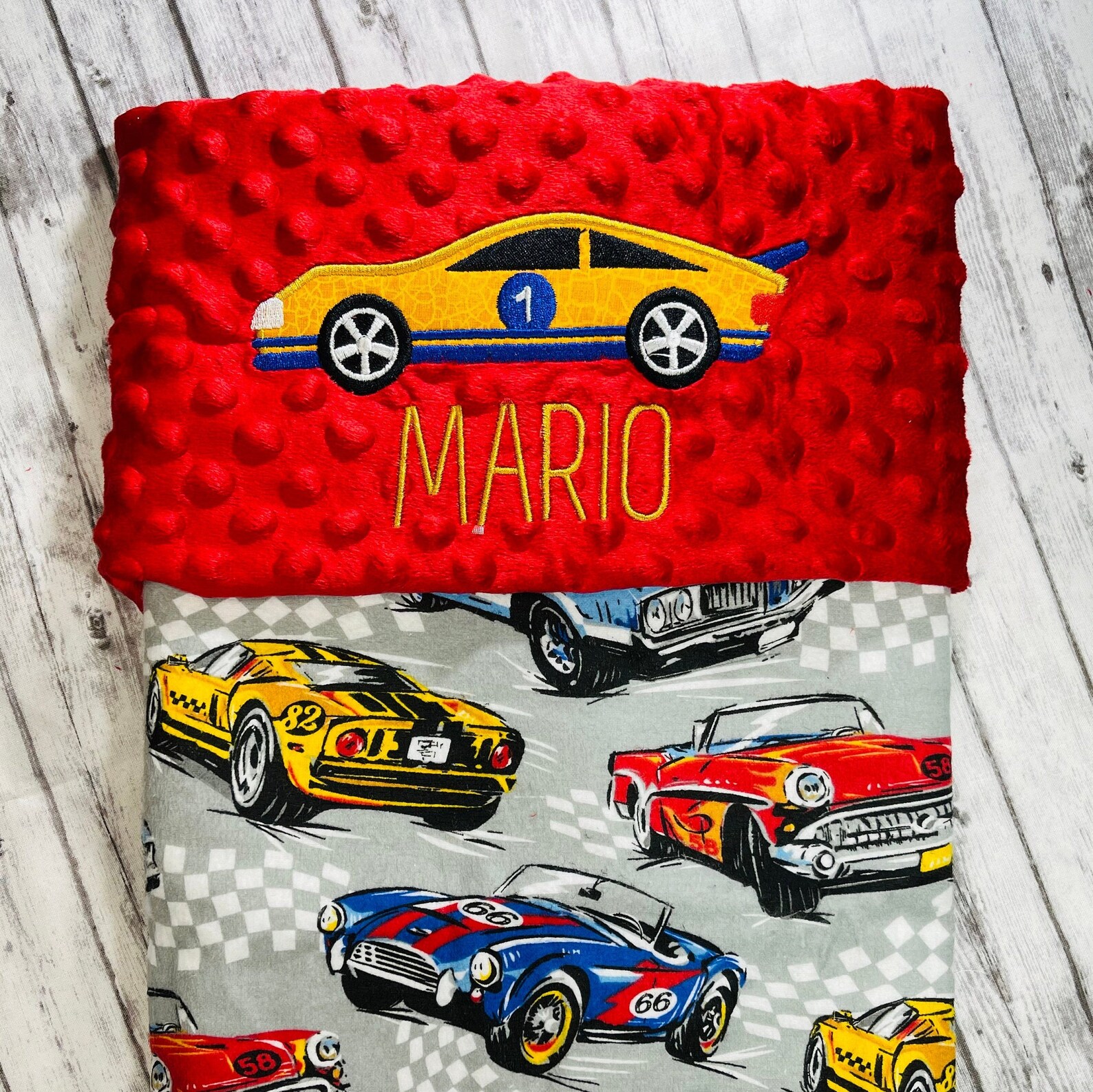 Race Car Embroidered Baby Blanket/Baby Boy Blanket/Race Car Etsy
