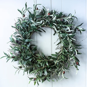 All Year Round Wreath, Olive Branch Wreath, Front Door Wreath, Artificial Wreath, Spring/ Summer Wreath, Wedding Wreath, Mother's Day Gift image 1