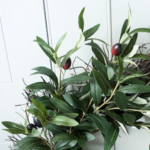 All Year Round Wreath, Olive Branch Wreath, Front Door Wreath, Artificial Wreath, Spring/ Summer Wreath, Wedding Wreath, Mother's Day Gift image 2