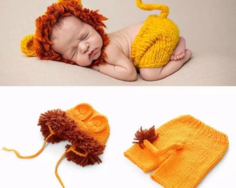 Newborn photography outfit lion bloomers & hat set | baby costume | lion baby romper | newborn photo