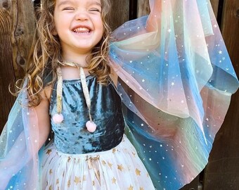 Confetti tulle dress up cape | childrens dress up | princess cape