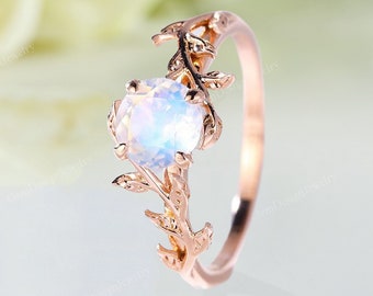 Silver Brass Ring Birthday Gift For Her Rainbow Moonstone Ring Size : 9.25 USA Brass Ring Statement Ring, Silver Plated Ring