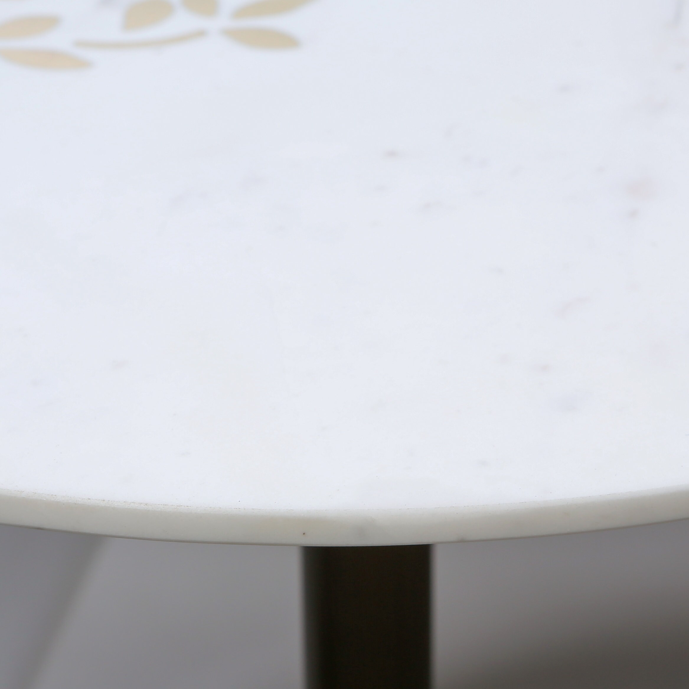 White Marble Round Accent Table Mid Century Modern Coffee Etsy