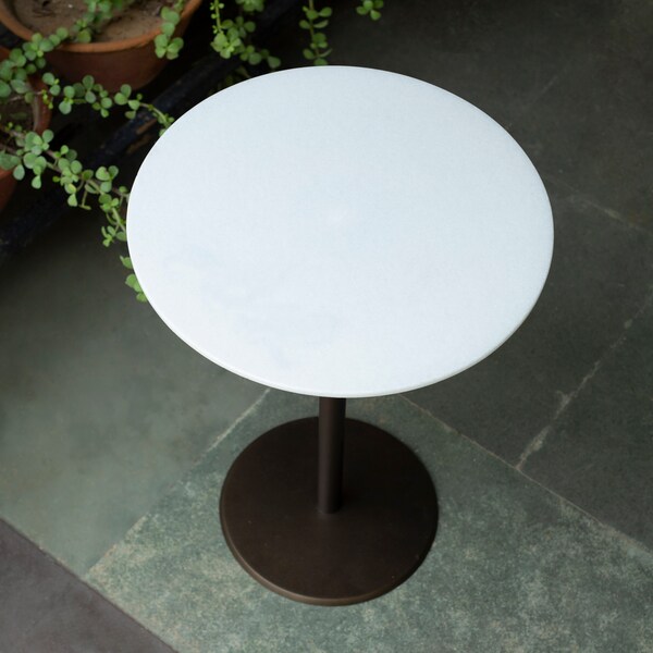Custom White Round Table, Coffee Table