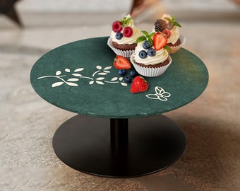 Marble Cupcake Stand with Brass Inlay, Modern Cake Stand, Daughter Gift.