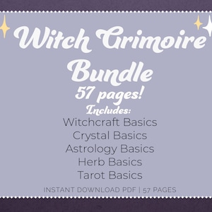 Witch Grimoire Bundle, Witchcraft Grimoire, Witchcraft Book of Shadows, Beginner Witch, Baby Witch, Grimoire Printable, Witch Printable