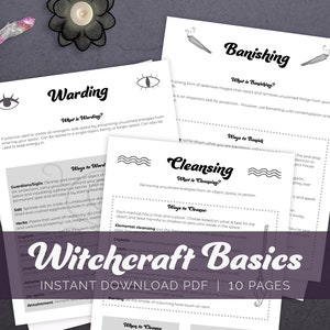 Witchcraft Basics Printable Pages, 10 Pages, Witchcraft Bundle ...