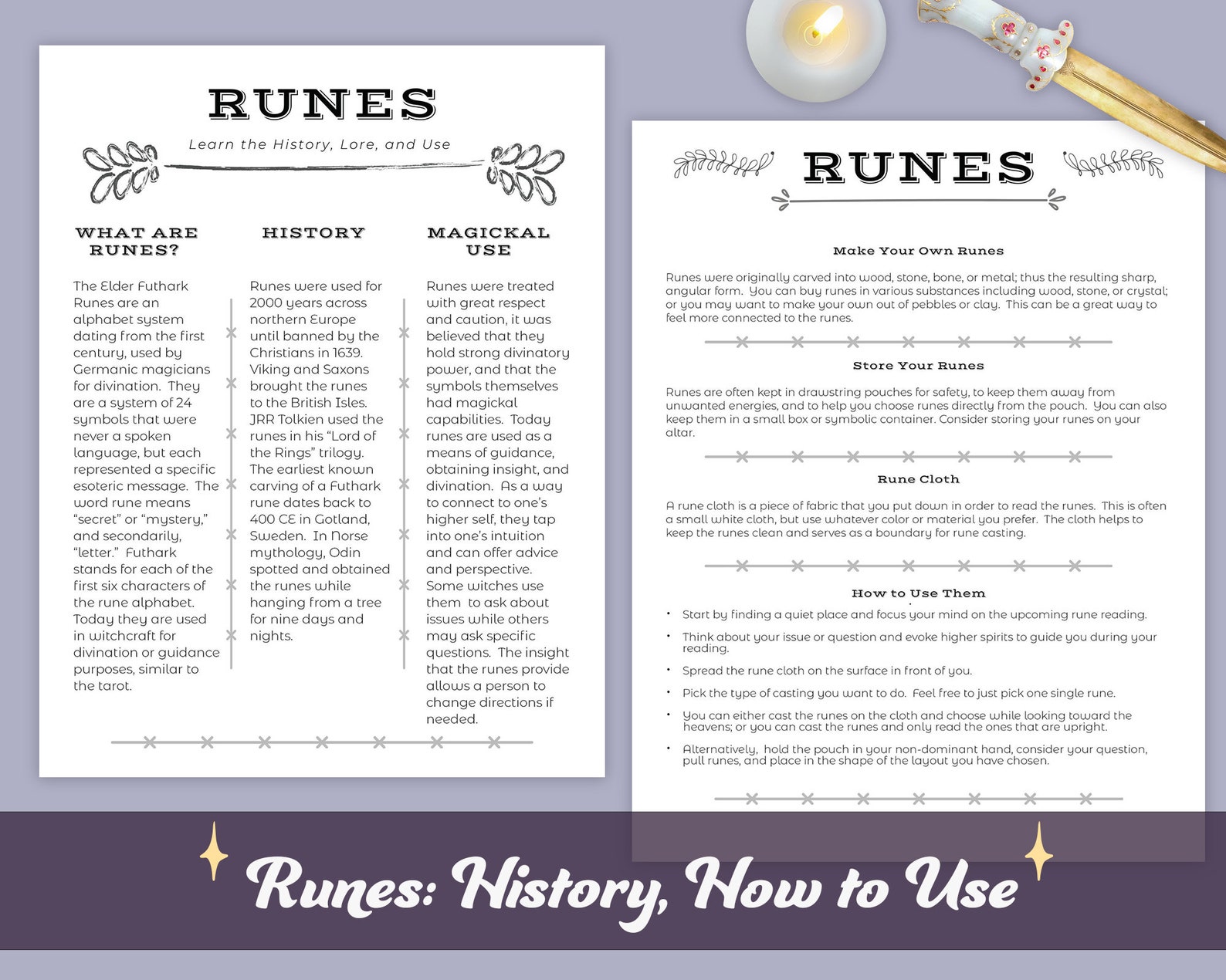 Runes Witchcraft Bundle, Printable Rune Meanings, Rune PDF, Grimoire ...
