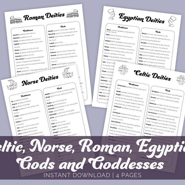 Roman Gods Printable - Etsy