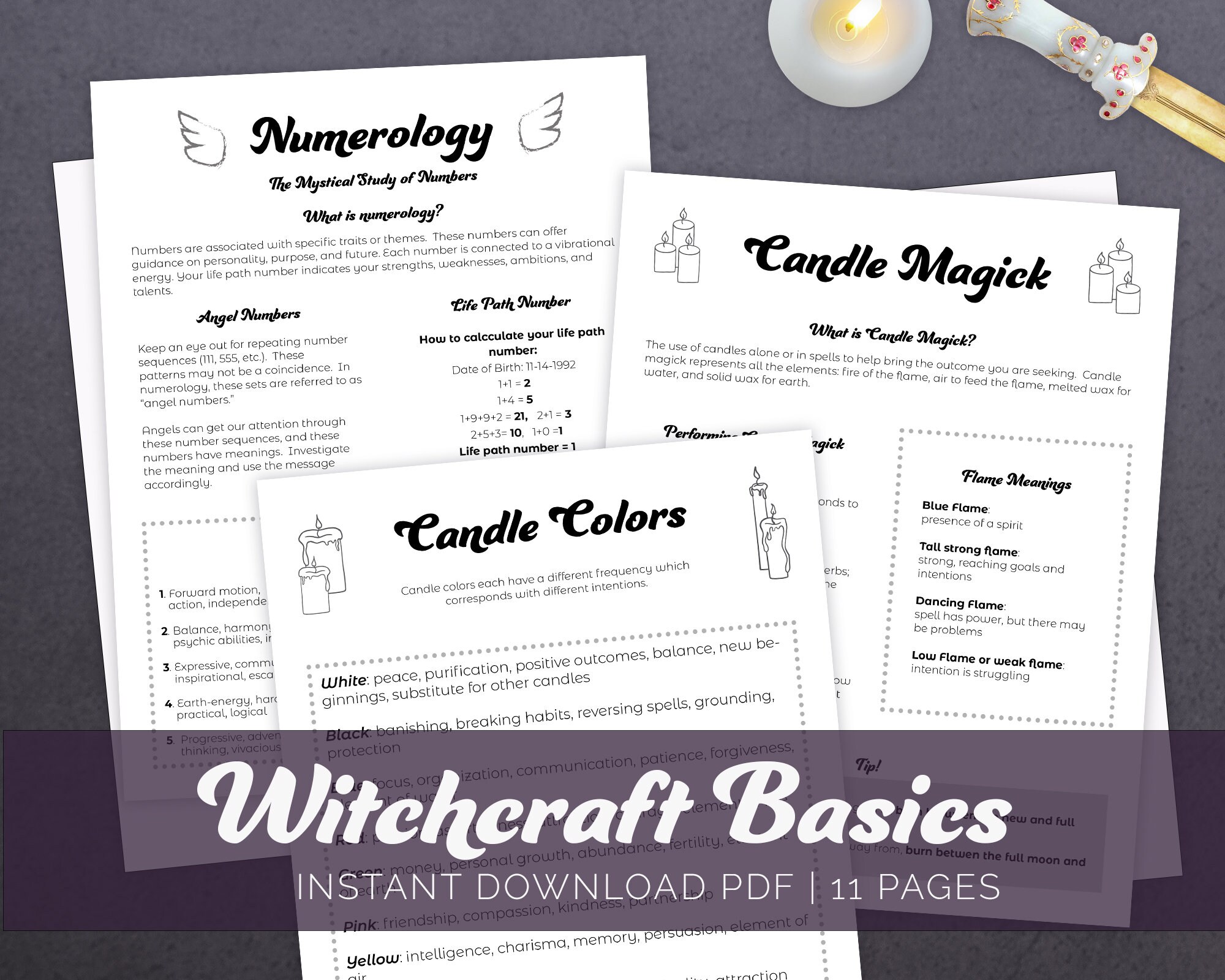 Witchcraft Basics Printable Pages, 11 Pages, Witchcraft Bundle ...