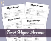 Tarot Major Arcana, Tarot Printable Page, Tarot Cheat Sheet, Grimoire Printable, Book of Shadows, Witch Printable, Beginner Witch