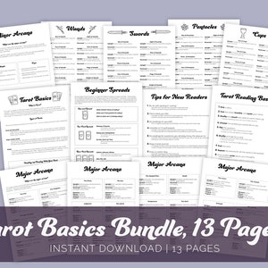 Tarot Basics, Tarot Printable Page, Tarot Cheat Sheet, Witchcraft Printable, Witch Beginner, Book of Shadows, Beginner Grimoire, Baby Witch