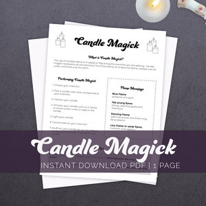 Candle Magick Printable Page, Witchcraft Basics, Grimoire Printables, Book of Shadows, Witch Printables, Beginner Witch