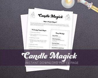 Kerze Magie druckbare Seite, Hexerei Grundlagen, Grimoire Printables, Buch der Schatten, Hexe Printables, Anfänger Hexe