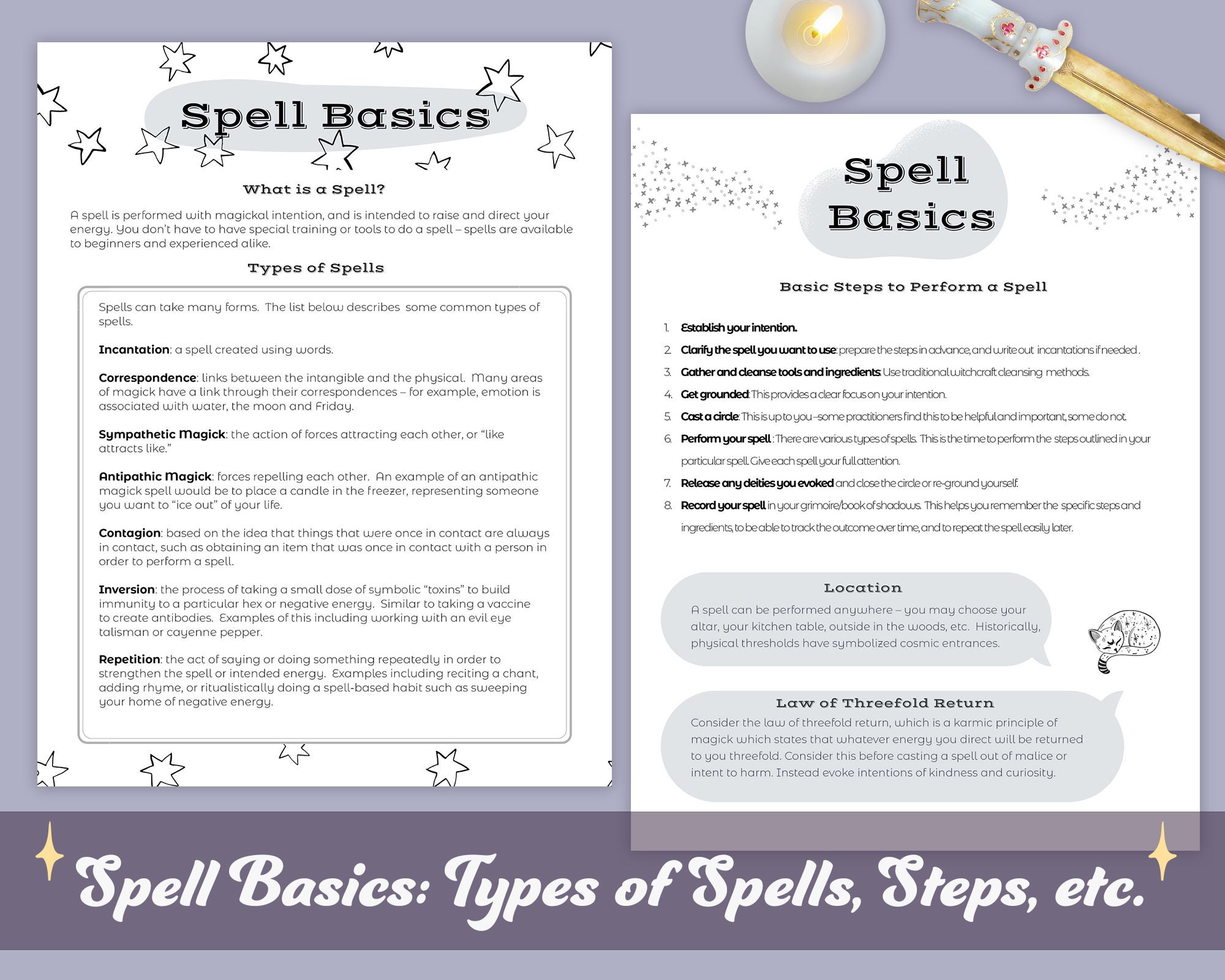 Witchcraft Spells Guide, Learn Spells, Spells Printable Pages, Grimoire ...