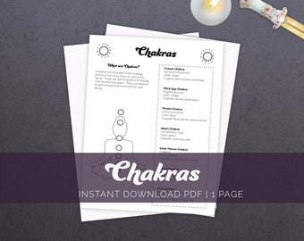Chakras Printable Page, Witchcraft Basics, Grimoire Printable, Book of Shadows, Witch Printables, Beginner Witch, Baby Witch