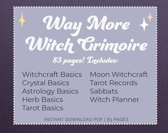 Way More Witch Grimoire, Witch Grimoire Bundle, Witchcraft Grimoire, Witchcraft Book of Shadows, Grimoire Printable, Witch Printable