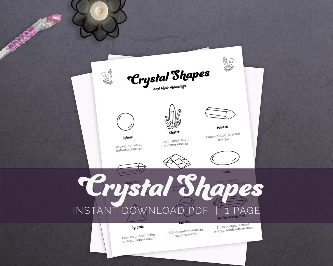 Crystal Shapes Printable Page, Witchcraft Basics, Grimoire Printables ...