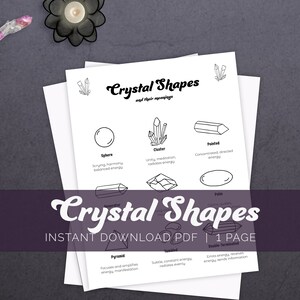 Crystal Shapes Printable Page, Witchcraft Basics, Grimoire Printables, Book of Shadows, Witch Printables, Beginner Witch, Baby Witch