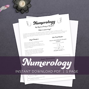 Numerology Printable Page, Witchcraft Basics, Grimoire Printable, Book of Shadows, Witch Printables, Beginner Witch, Baby Witch